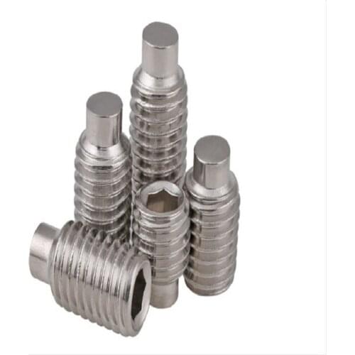 50pcs Free delivery 304 stainless steel convex headless hexagonal tightening screw M4*4 5 6 8 10 12 20