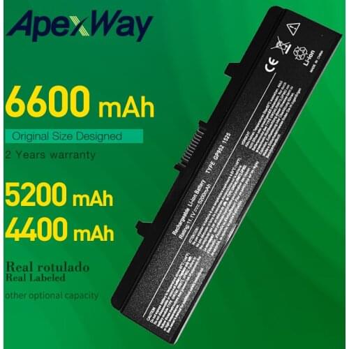 ApexWay Laptop Battery For Dell 451-10533 312-0763 312-0633 312-0844 451-10534 C601H D608H GP952 M911G RU586 XR693