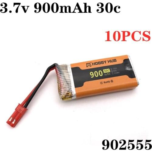 10PCS lipo Battery For 8807 8807W A6 A6W Rc Quadcopter Spare Parts Accessories Rc Drones Battery 3.7V 900mAh 30c