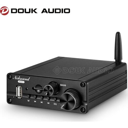 Douk audio Mini Bluetooth 5.0 Class D 2.1 Power Amplifier HiFi Stereo Audio Subwoofer Amp USB/ AUX/ U-disk Player
