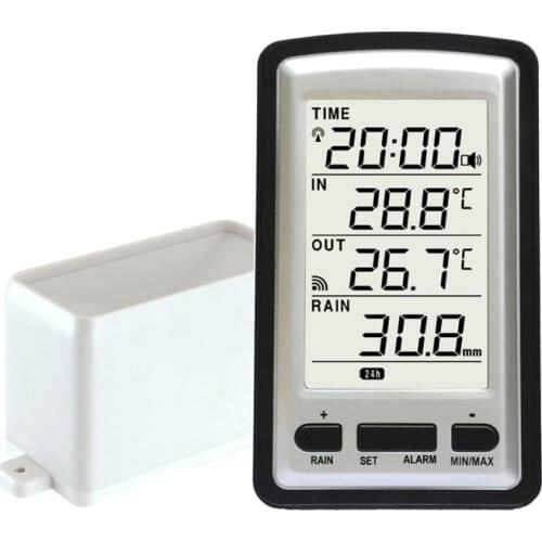 Wireless Rain Meter Gauge Weather Station indoor/outdoor temperature Recorder