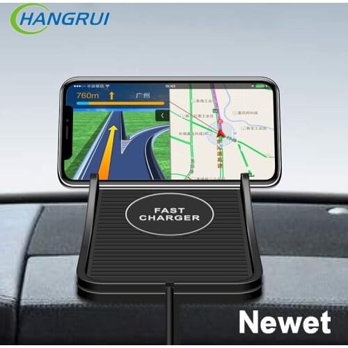 Hangrui 10W Wireless Charger Qi Quick Charging Pad For iPhone 12 11 Pro Fast Charger Car Phone Holder 5W 7.5W Smart Chargers