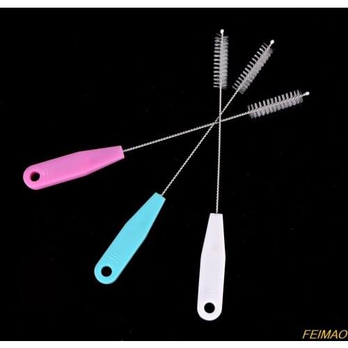 Random Baby Milk Feeding Bottle Drink Water Cup Straw Washing Brush Soft Hair Cleaning Tool Stainless Steel Handle Brushes