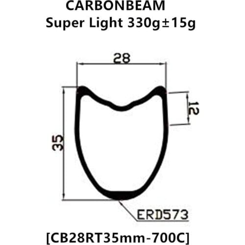 [CB28RT35-700C] Only 330g 28mm wide 35mm Depth NEW CX Gravel Bike700C Carbon Road Rims Tubular carbon wheels