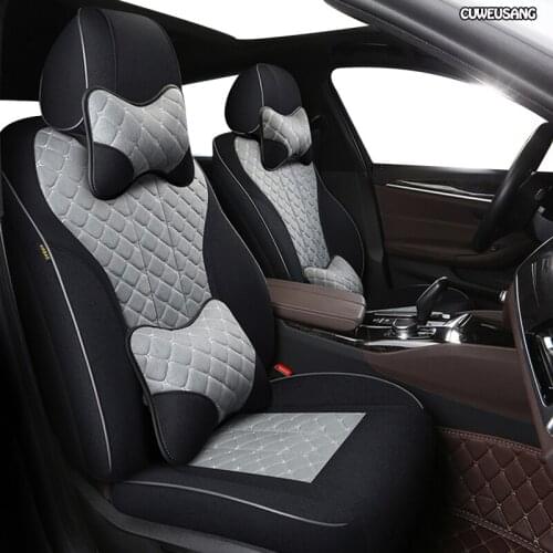 CUWEUSANG Custom FLAX car seat covers set For Hyundai Veloster LAFESTA Coupe Azera Grand SantaFe Veracruz Equus Rohens car seats
