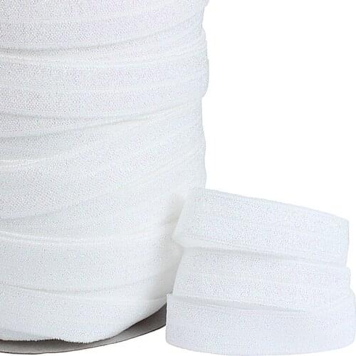 White glitter thread fold over elastic for girl hair accessories