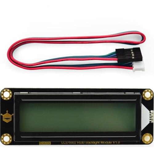 Gravity: I2C LCD1602 color backlight LCD screen can provide 16 million color combinations