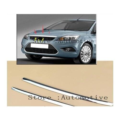 For Ford Focus 2009-2013 ABS Chrome Front Grills Decorative Cover Frame Trim Grilles Decoration Strip Moldings 1PCS