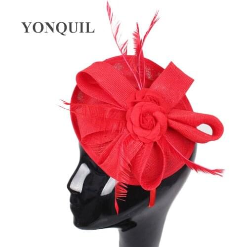 Imitation Sinamay Flower Rose Party Hats Fascinator Hair Clips Hair Band Handband Hair Accessories Ladies Party Decoration SYF32