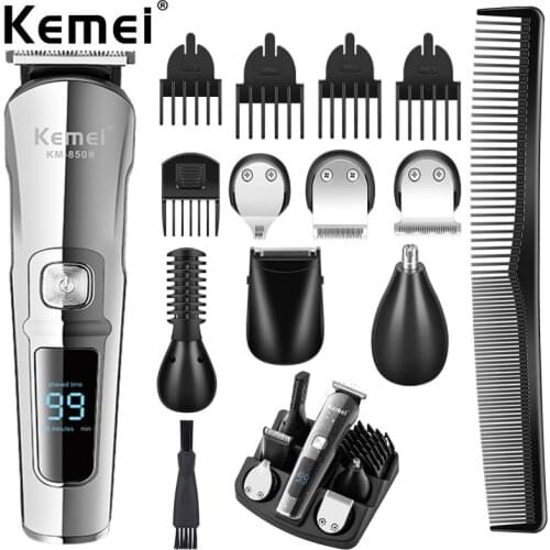 Kemei Professional Hair Trimmer Waterproof 6 in 1 Hair Clipper Electric Hair Cutting Machine Beard trimer Body Men Haircut