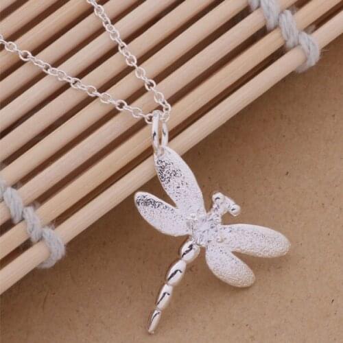 Pendant 925 fashion jewellery free shipping silver Necklace for female male silver fashion dragonfly jewelry pendant GY-AN112