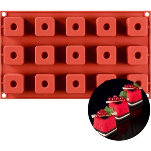 Cube Silicone Forms Cake Mousse Dessert Cake Decorating Molds 15 Cavity Cake Mold Pan Baking Chocolate Jelly New