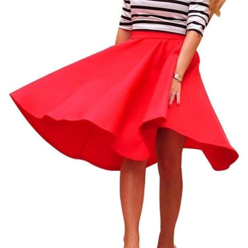 Summer Woman Dress 2021 Midi Dress Casual Vintage Women Solid Color High Waist Pleated Maxi Skirt Elastic Dress