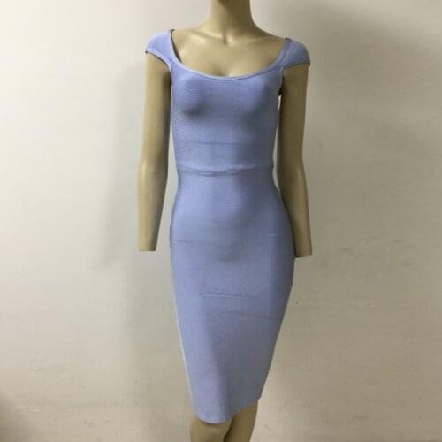 Summer Women Knee Length Bandage Dress Sexy Elegant Club Celebrity Party Bodycon Dresses