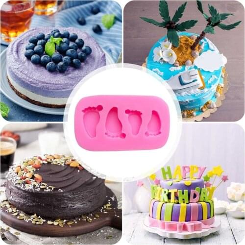 Cute Baby Foot Silicone Fondant Molds Chocolate Mold Sugar Craft Cake Decorating Baking Tools Resin Clay Candy Moulds
