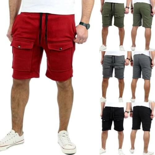 Fashion Men Gym Fitness Breathable Solid Style Shorts Running Sport Workout Casual Jogging Sweat Dress Trousers Green Gary Black