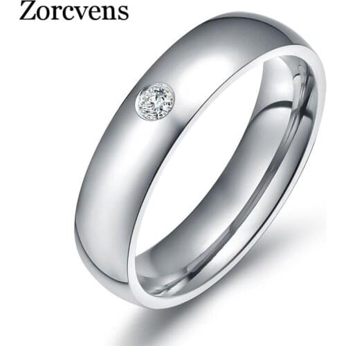 Modyle Fashion Wedding Rings for Women Stainless Steel Rings with CZ Stone High Quality Ring Jewelry