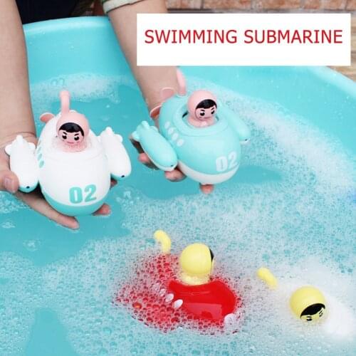 Cartoon Baby Bath Toys Plastic Broken-Resistant Children Portable Interactive Present Water Spray Submarine Toy