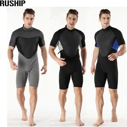 2mm Men Neoprene wetsuit Double nylon fabric Short paragraph diving suit surf clothing Surf Diving Equipment winter swimsuit