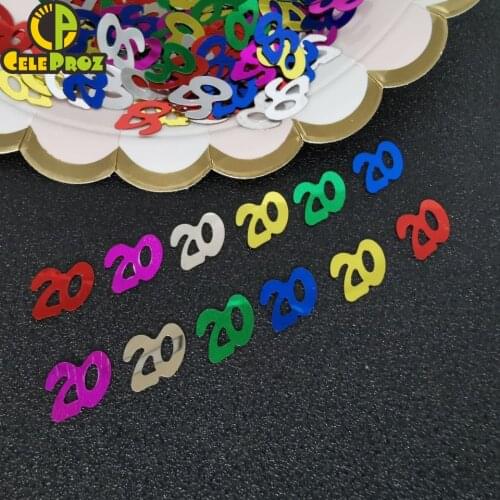 15g Number 20 Table Confetti Digit 20th Birthday Anniversary Grand Event Party Decoration Confetti Favors DIY Party Supplies