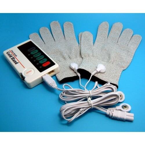 Low Frequency Therapeutic XFT-502 TENS Massage Electrical Stimulator Therapy Massager With Conductive Gloves & 4 Pads