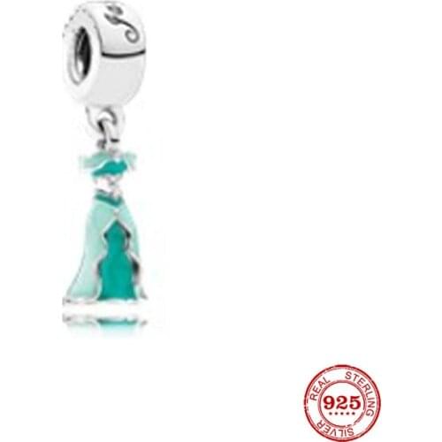 New Original silver color DRESS dangle diy bead charm fit european pandora charms bracelet bangles diy jewelry P298