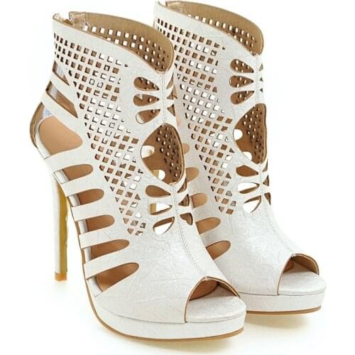 Plus Big Size 28-52 shoes women sandals Sexy Fashion high heels 11.5cm sandals sapato feminino summer style Party shoes 588-1