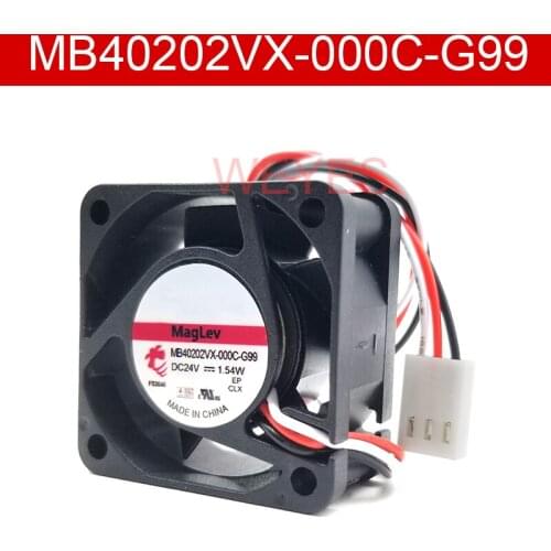 Genuine New For MB40202VX-000C-G99 DC 24V 1.54W 40x40x20mm 3-wire Server Cooling Fan