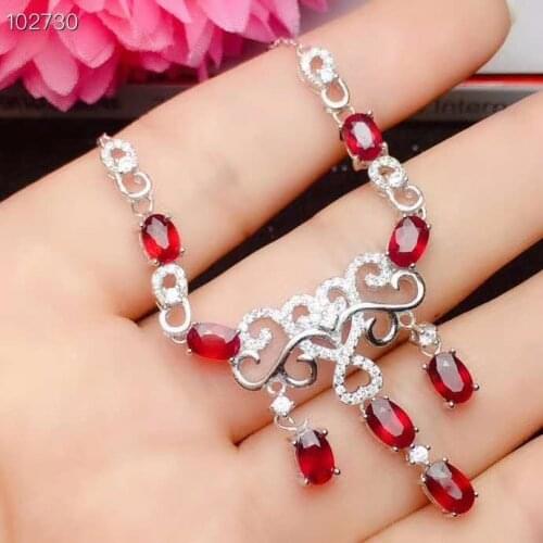 Natural And Real ruby necklace with pendant Natural real ruby Free shipping 925 sterling silver Pendant