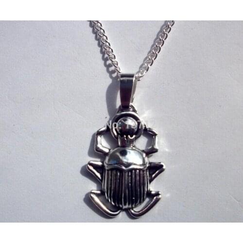 1PCS Fashion Tibetan Silver Egyptian scarab Charms Statement Necklace&Pendants DIY Jewelry For Woman&Men Gift X4