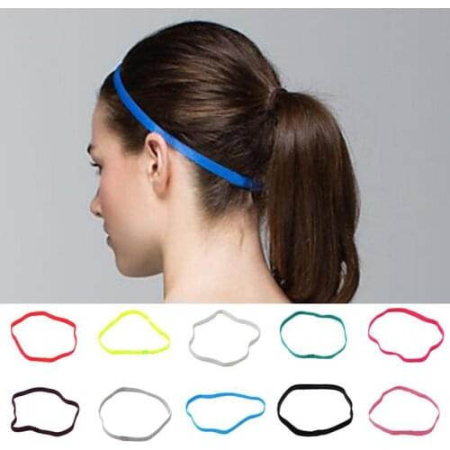 1 Pcs Women Sweatbands Football Yoga Pure Hair Bands Anti-slip Elastic Rubber Thin Sports Headband Men Hair Accessories Headwrap