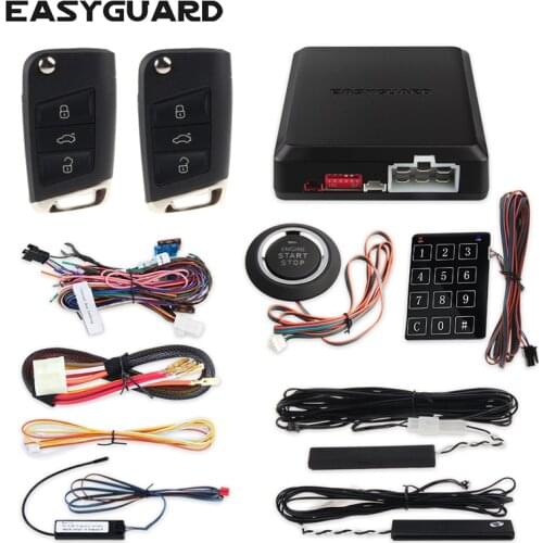 EASYGUARD pke car alarm system start stop button keyless entry system remote starter car central lock password keypad entry