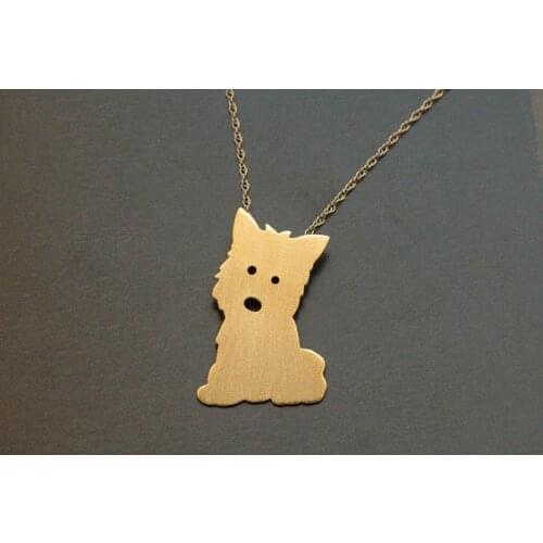 Trendy Gold Silver Color West Highland Terrier Dog Pendant Necklace High Quality Jewelry