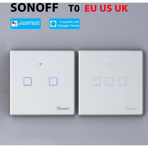 SONOFF TX Series T0 WiFi Smart Switches With 1/2/3 Gang Divided WiFi Wall Smart Home Contorl Work With EWelink Google Home Alexa