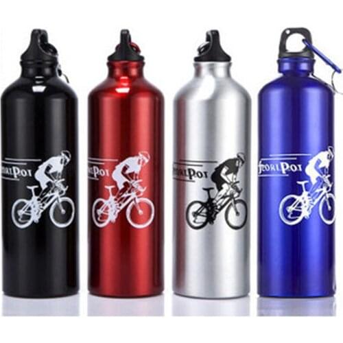 750ml Bicycle Water Bottle Aluminum Alloy Sports Bike Camping Drink Bottles Outdoor Hiking Cycling Kettle With Buckle BC0527