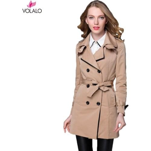 Spring Winter 1PC Trench Coat For Women Double Breasted Slim Fit Long Spring Coat Casaco Feminino Abrigos Mujer Autumn Outerwear
