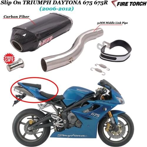 For TRIUMPH DAYTONA 675 675R 2006 2007 2008 2009 2010 2011 2012 Motorcycle Yoshimura Exhaust Muffler Middle Link Pipe Slip On