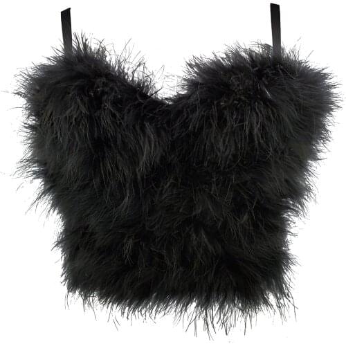 Women Sexy Designer Full Feather Black White Red Cotton Camisole Tops Summer 2021 Ladies Trendy Camis Crop Tops