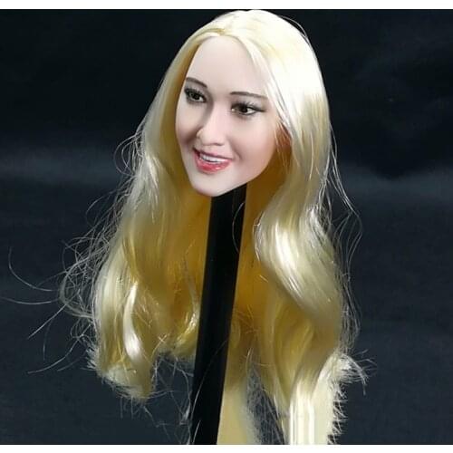 1/6 Scale Female girl Head Sculpt 1/6 US Star Blond Curls Long Hair Ivanka Trump long straight golden hair for 12 inches Figures