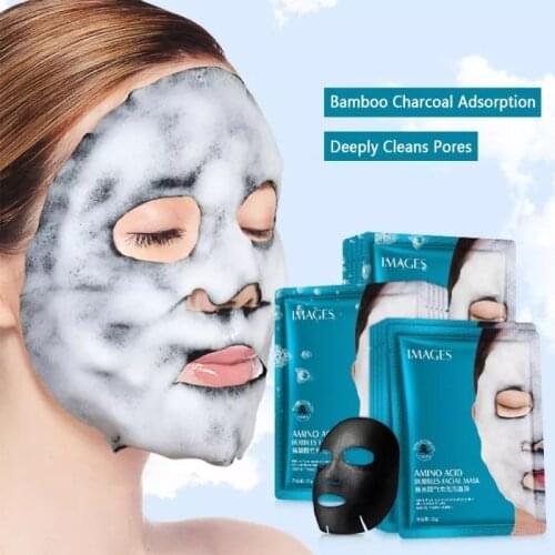 10pcs Amino Acid Bamboo Charcoal Bubble Mask Moisturizing Hydrating Mask (New And Old Packaging Randomly Shipped)