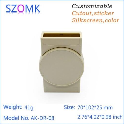 10 pcs) szomk plastic din rail plc enclosure electric instrument plastic electronics wall mount electrical case 70*102*25mm