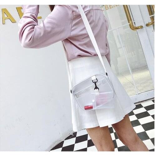 10 pieces Satchel Handbag Women matte Jelly Transparent PVC Tote Bag Designer Purse Bolsa Cross body + coin purse