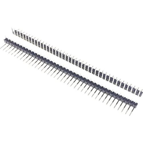 1000pcs 1x40 Pin 2.54mm Pitch Pin Header Male single row Right Angle square pin through hole gold plated