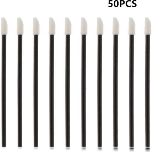 50pcs/pack Black handle Lip Brush Super Soft Cosmetic Brush Disposable Makeup Brushes for lips Beauty Tools TM209