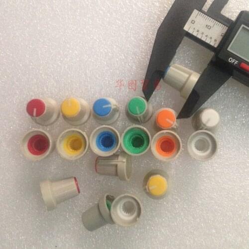 72pcs potentiometer knob cap mixer / Plum handle shaft cover Flower / switch Amplifier volume Bore 6mm orange white green blue