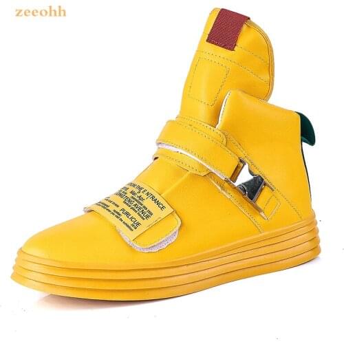 Spring Autumn Ankle Boots 2020 Unisex Sneakers Work Shoes Round Toe Lace-Up Men Shoes high top Female Vulcanized Shoes
