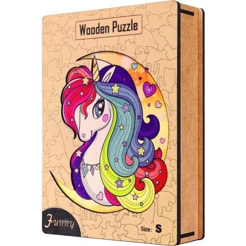 Wooden Unicorn Puzzle for Kids with Frame DIY Puzzle Each Piece is Animal Shaped Puzzle Christmas Gift for Kids Jigsaw Puzzle