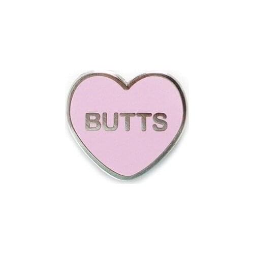 Butts Candy Heart Enamel Pin