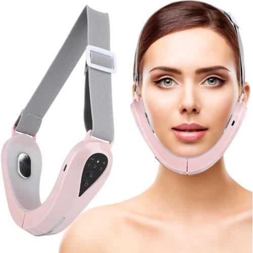 EMS Facial Massager V-Line Lift Up Belt Chin Lift Belt Machine Red Blue Light LED Face Slimming Vibration Massager Dropshiping