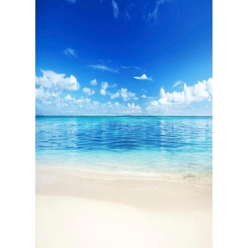 Sea Beach Scenery Photographic Backdrop Vinyl Cloth Photocall Backgrounds for Children Baby Portrait Photoshoot Photo Studio